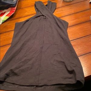 Black tank top with cross cross straps